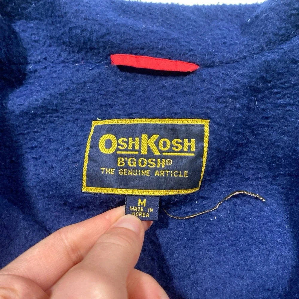 Vintage Retro Osh Kosh B'Gosh Mens‎ M Hiking Layering Zip Up Red Navy Blue Vest
